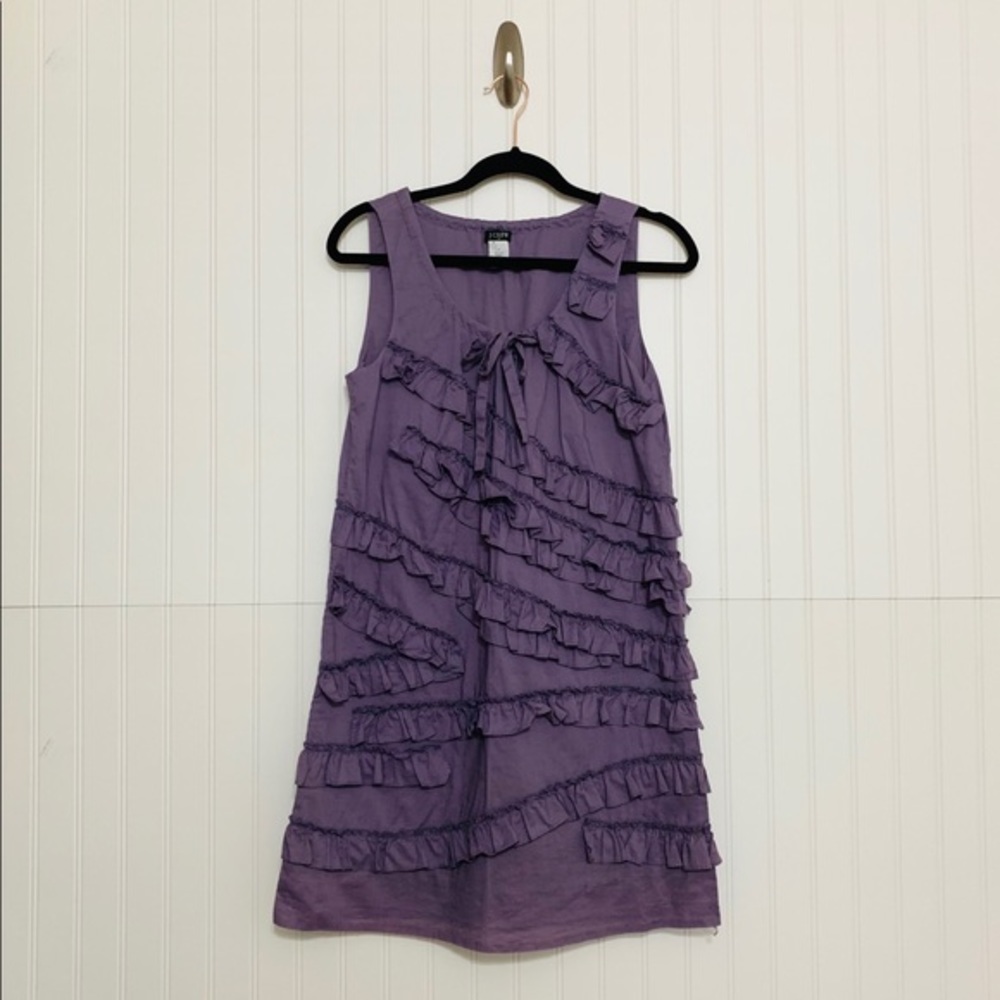 J. Crew Size 0 Purple Ruffle Sleeveless Dress